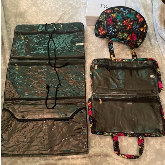 Vintage Matching Christian Dior Makeup Bag Collection/ Cosmetic Case - Picture 3 of 14